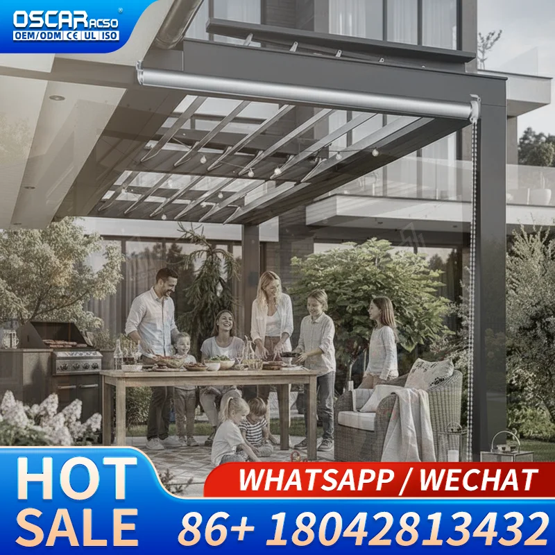 Customizable Colors Modern Outdoor Aluminium Louver Kits Bioclimatic  for Garden Balcony Backyard Pergola