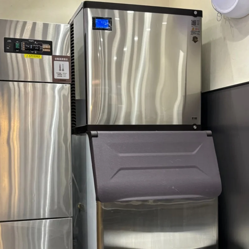 Máquina para hacer cubitos de hielo de gran capacidad, refrigerador con cajón Industrial/doméstico, marca china, 500kg/24h, con tipo congelador vertical