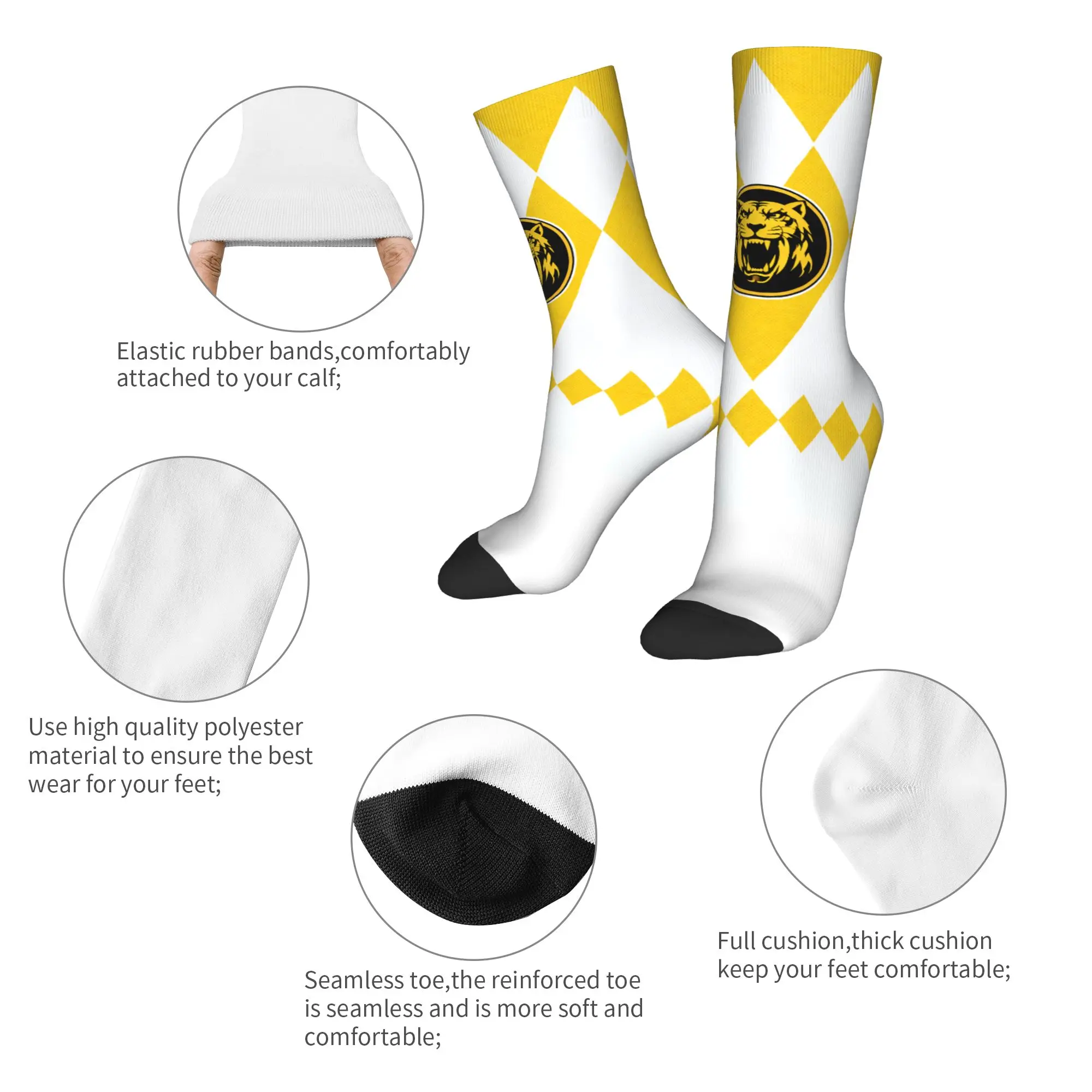 Winter Warm Hip-hop Men's Women's Powers Rangerr Socks  Non-slip Soccer Socks