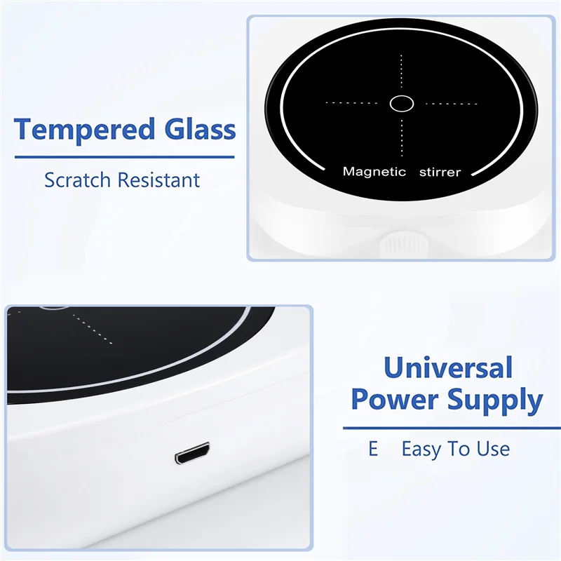 HOT Magnetic Stirrer Mini Lab Stir Mixer Portable Stirrer Plate with Stir Bar 2L 4000RPM for Laboratory EU Plug