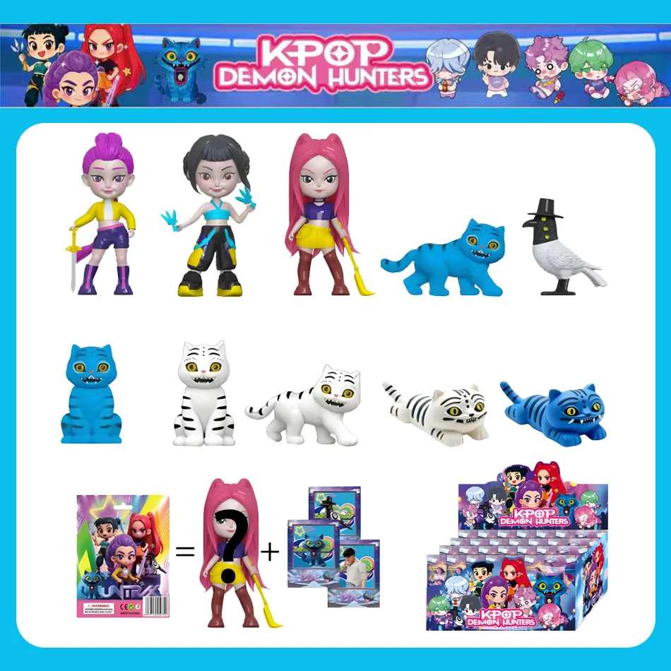 24 piezas caja ciega Anime Kpop Demon Hunters figura juguete modelo coleccionable para Fans decoración de escritorio dibujos animados juegos