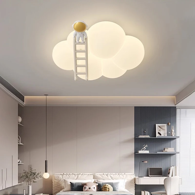 White Cloud Lamp Romantic Children\'s Room Ceiling Lights Mini Astronaut Kitten Puppy LED Nursery Boy Girl Bedroom Ceiling Lamps