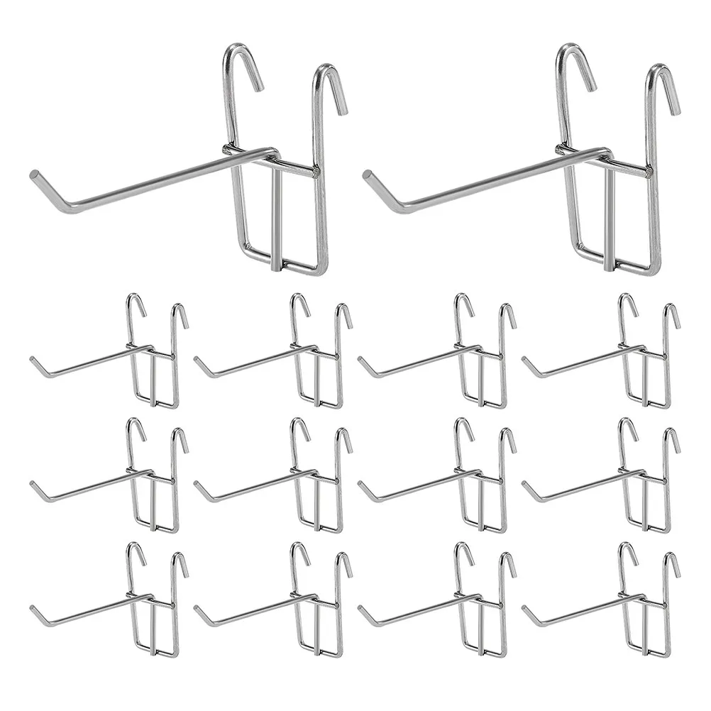 40Pcs Gridwall Hooks Heavy Duty Iron Display Hangers for Wire Shelves Retail Store Organization Utility Hook Space Saving Grid