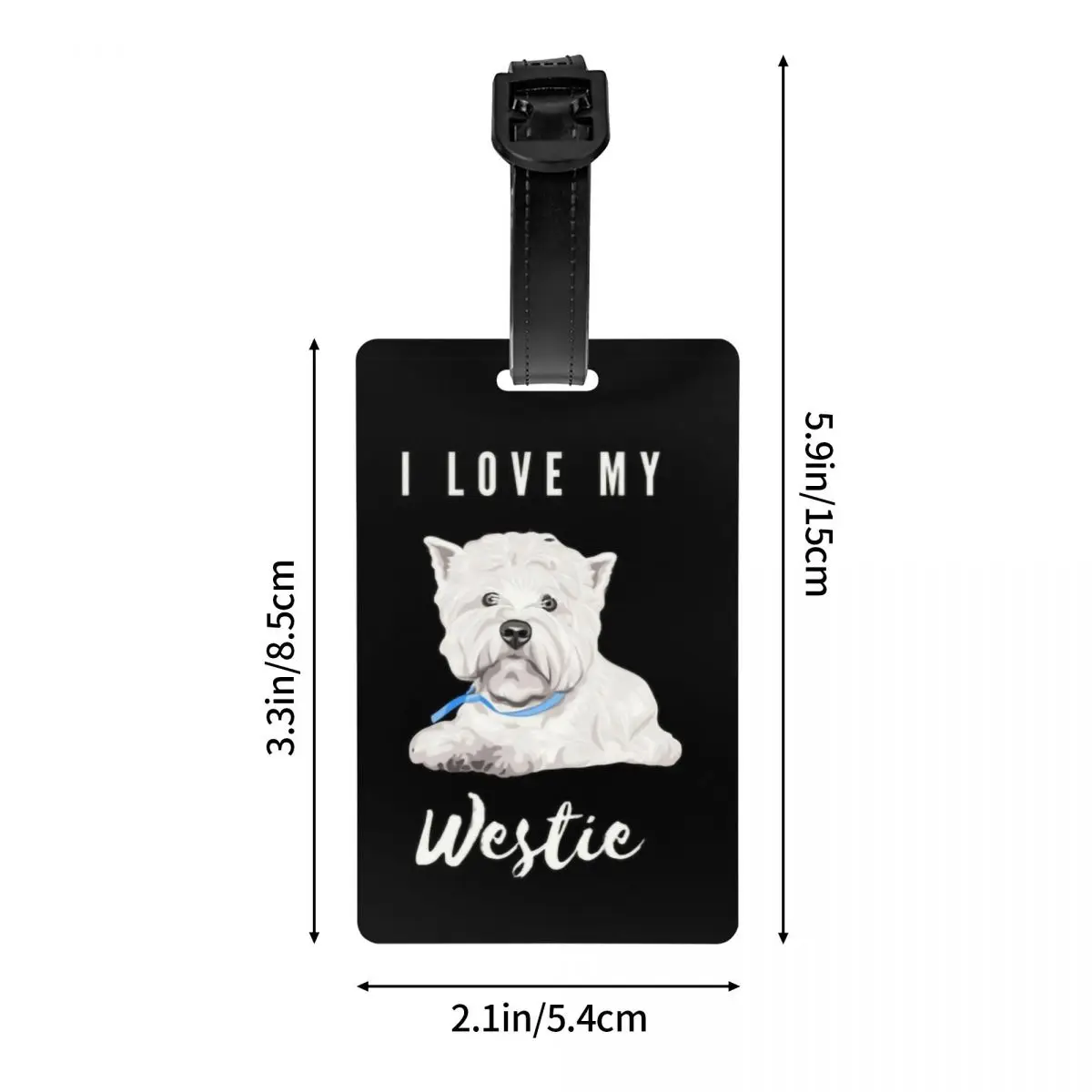 West Highland Terrier Westie Dog Pet Owner Luggage Tag Travel Bag Suitcase Privacy Cover ID Label