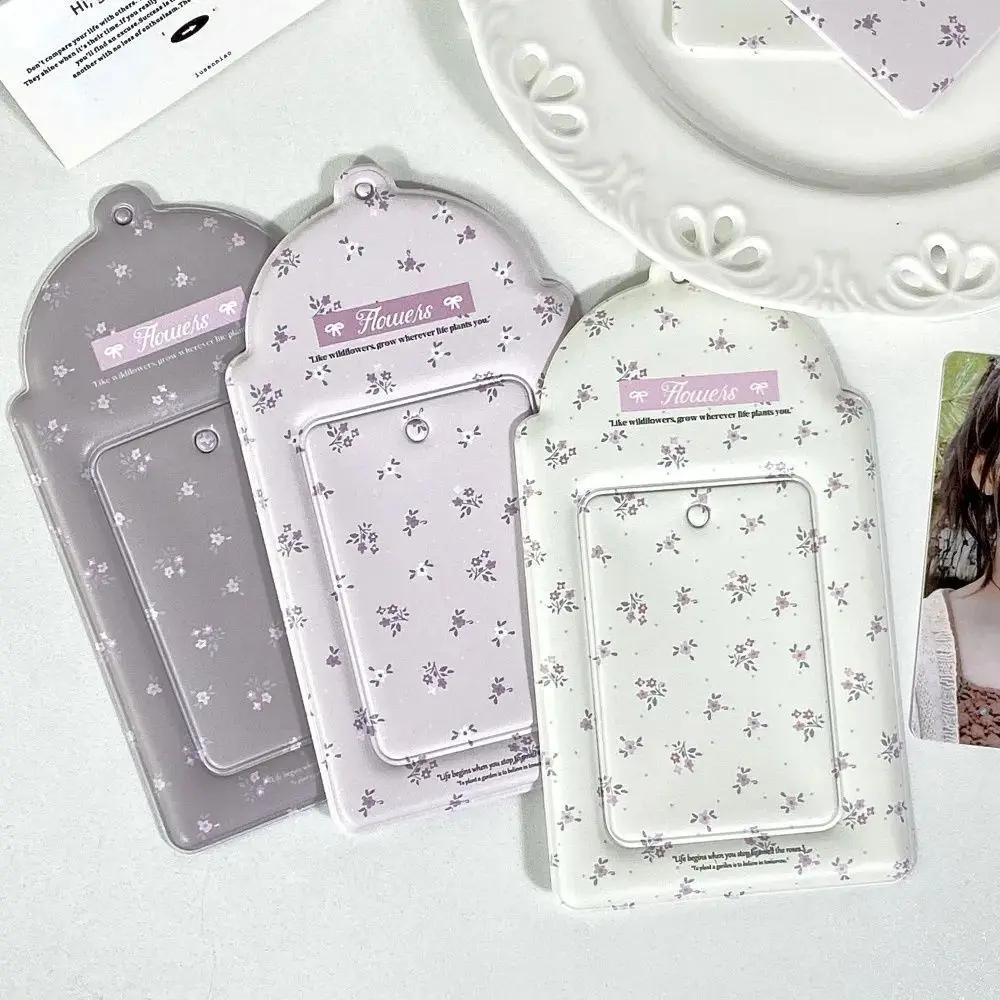 3pcs Floral Print Photocard Holder Girl Kpop Idol Photocard Polaroid Photo Storage Card Pouch Bag Decoration Small Pendant