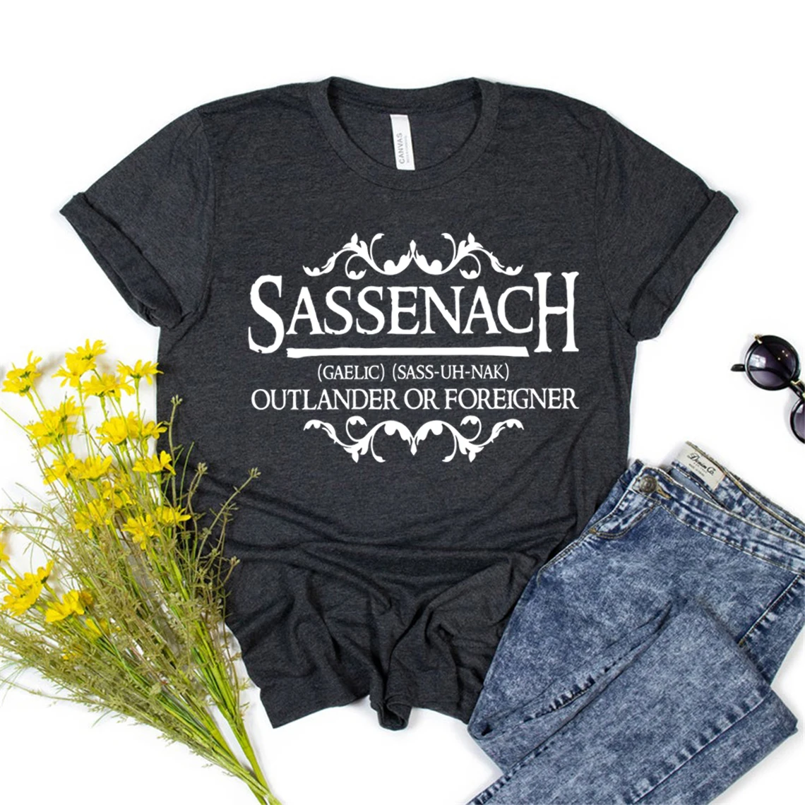 Women Harajuku Graphic Tees Tops Sassenach Shirt Outlander Book Series T-Shirt Jamie Fraser Tee  Fan Gift