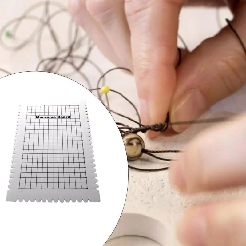 Large Macrames Board Macrames Project Board with Grids Portable Braiding Board 39x29x5cm for Weaving Enthusiasts