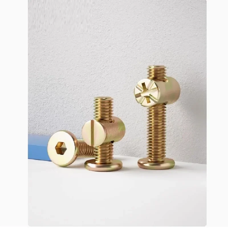 M6 M8 Furniture Bolts Nut Phillips Cross Head Screw Zinc Plated Baby Bed Bolts Barrel Nuts For Crib Cabinet