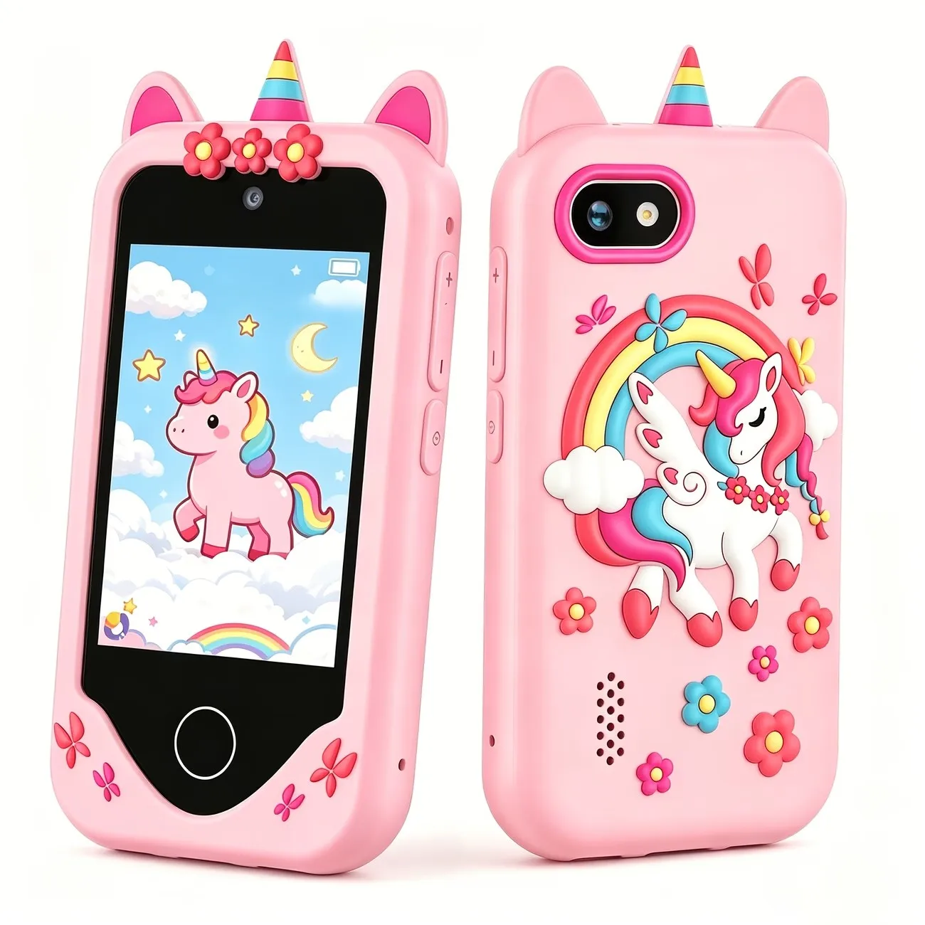 Digital Camera Kids Smart Phone MP3 Duble Camera Touchscreen Unicorn Baby Mobile Educational Toys For Girls Boys Age 3-8