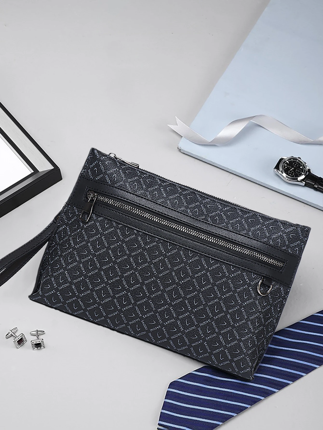 Men's Monogram Clutch Bag - Bl - đánh giá và giá Tote Bag Leather Monogram