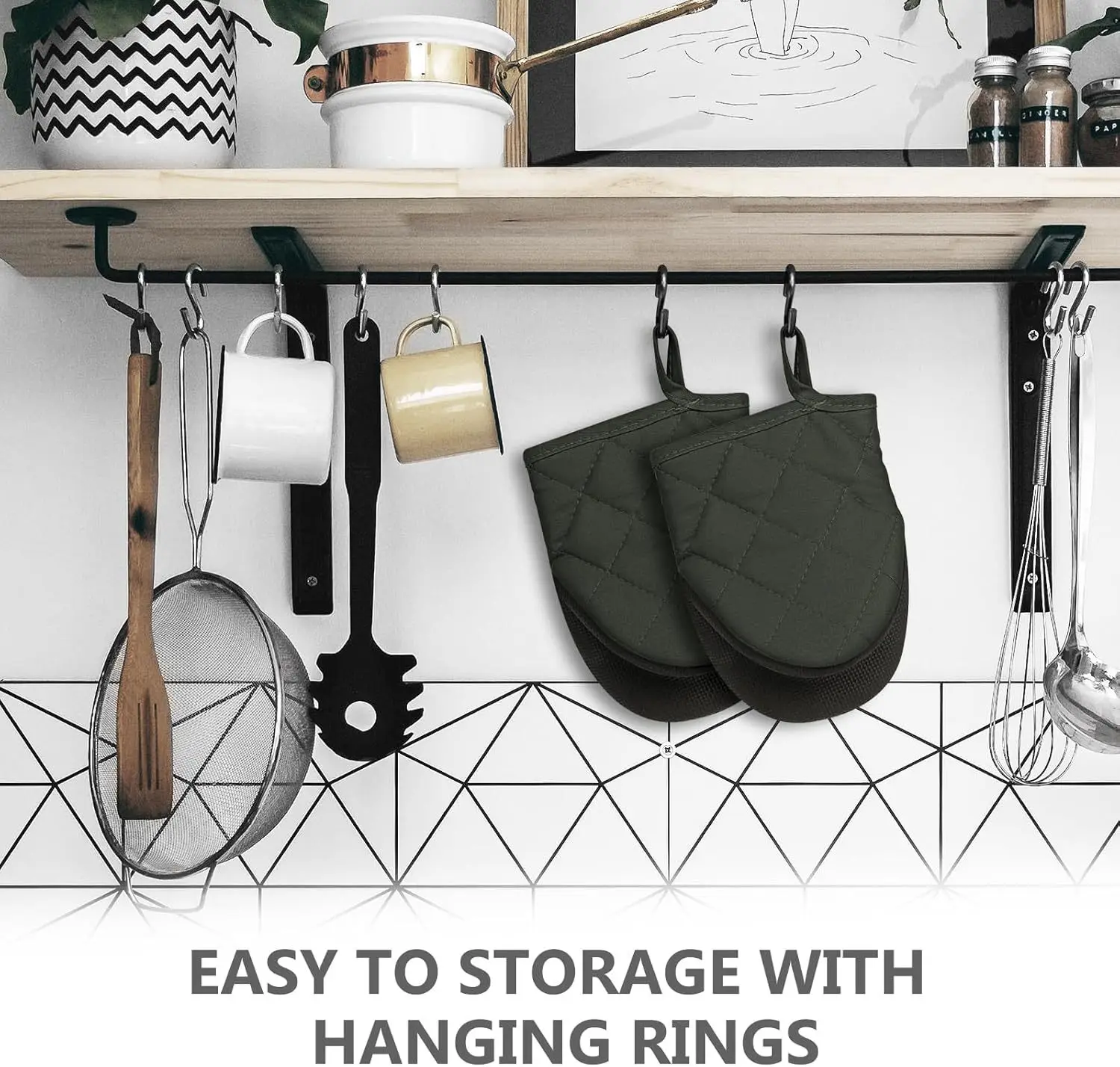 

Heat Resistant Oven Gloves, Non-Slip Baking Gloves for Kitchen, High Heat Protection up to 500°F, Multi-Color