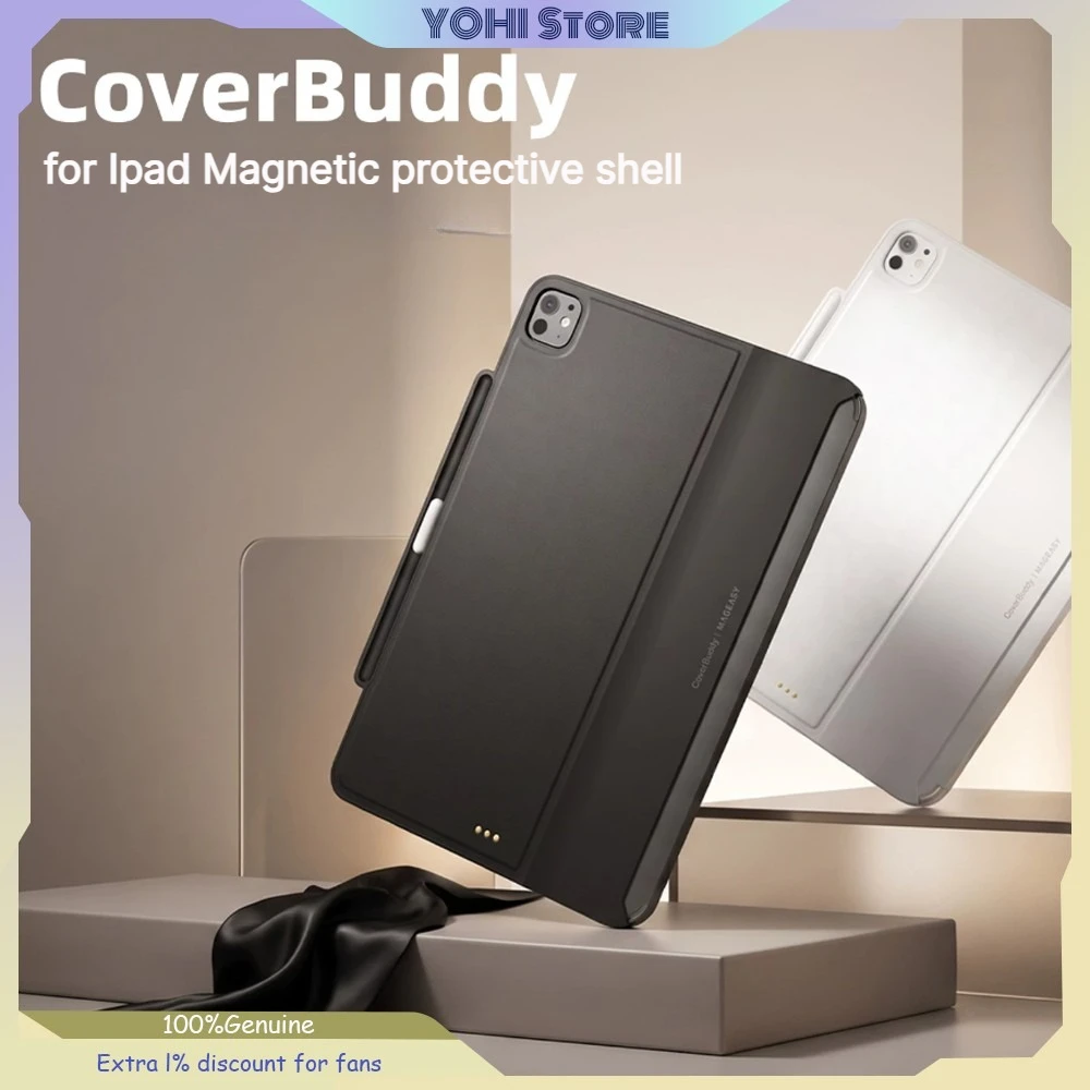MAGEASY for IPad Magnetic Protective Case with Special Pen Slot Graphene Heat Dissipation for Air8/7/6 10.9'' 11'' 12.9'' 13''