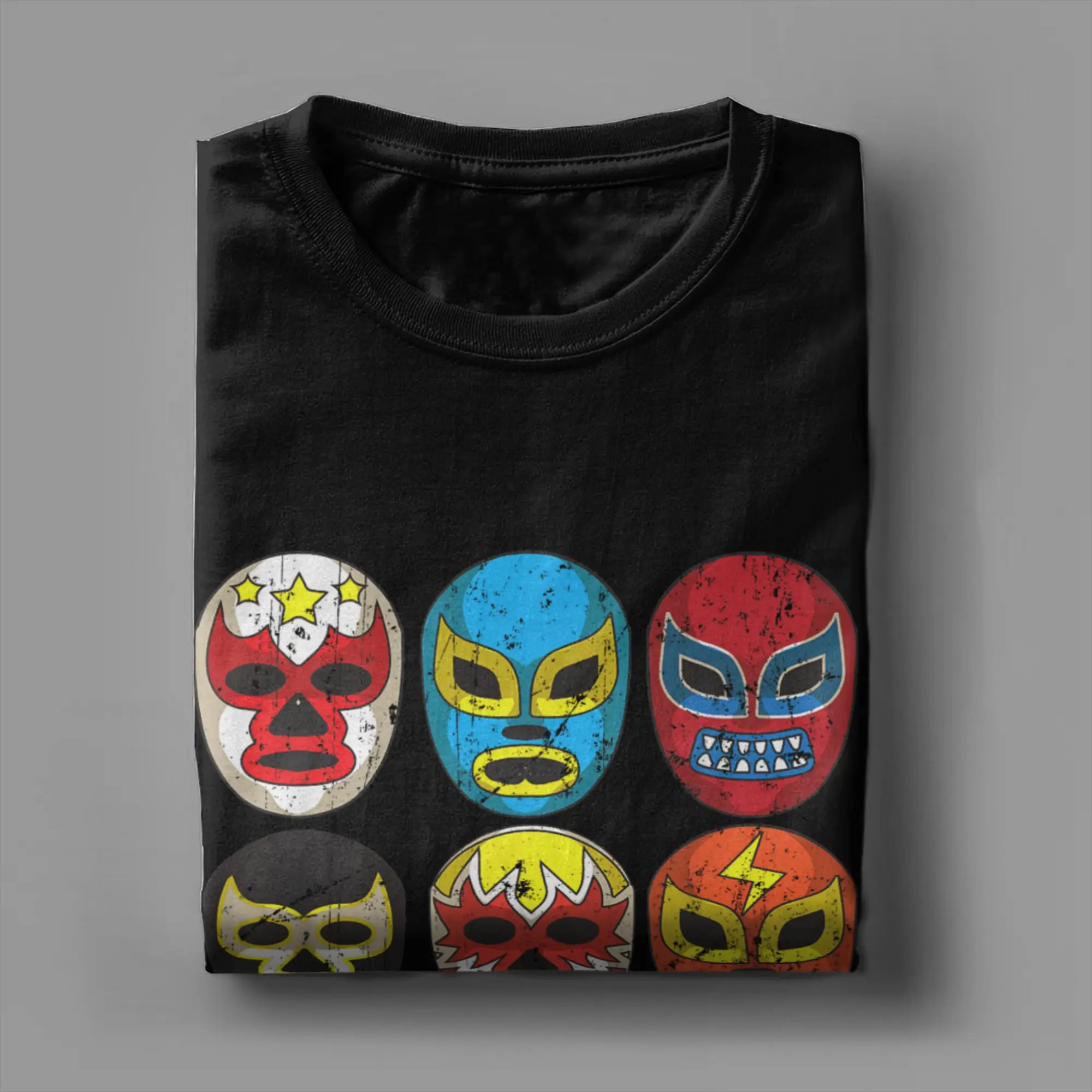 الرجال كول لوتشا ليبر المصارعين أقنعة مضحك المصارعة هدية مروحة تي شيرت 100 ملابس علوية من القطن الصيف Y2K مضحك قصيرة الأكمام تي شيرت