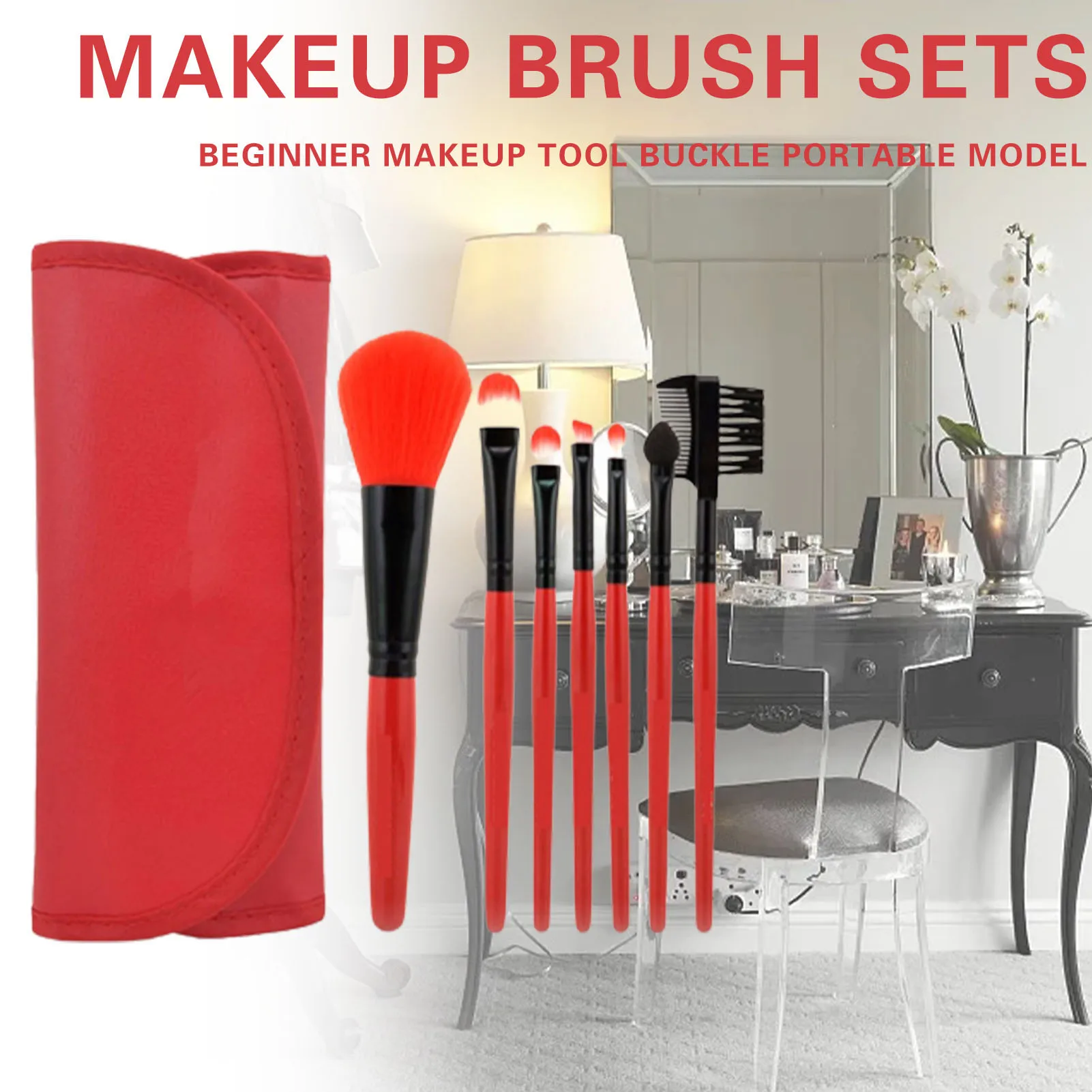 7 Stuks Draagbare Make-Up Borstel Set Gemakkelijk Schoon Te Maken 5 Kleuren Make-Up Borstels Voor Make-Up Verzorging Tools Tue88