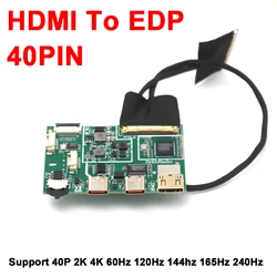 2K 4K DP To EDP Driver Board 40PIN EDP Signal Adapter Projection Board EDP Cable Portable LCD Display Screen 120HZ 60HZ 144hZ