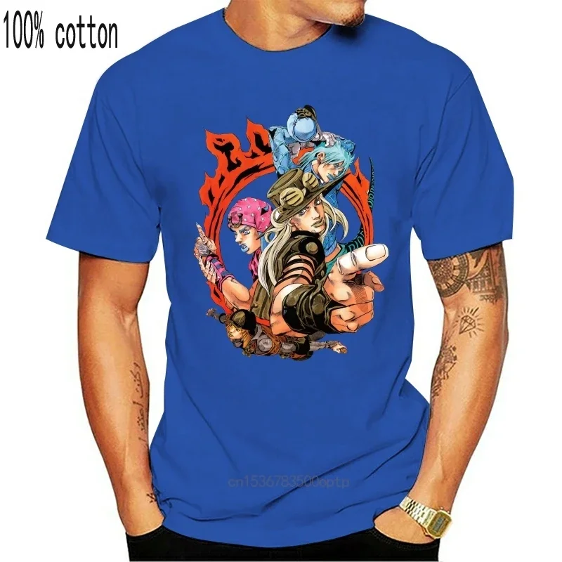 Men Short sleeve tshirt JJBA   Gyro Zeppeli and the SBR crew   Steel Ball Run   T Shirt Women t-shirt