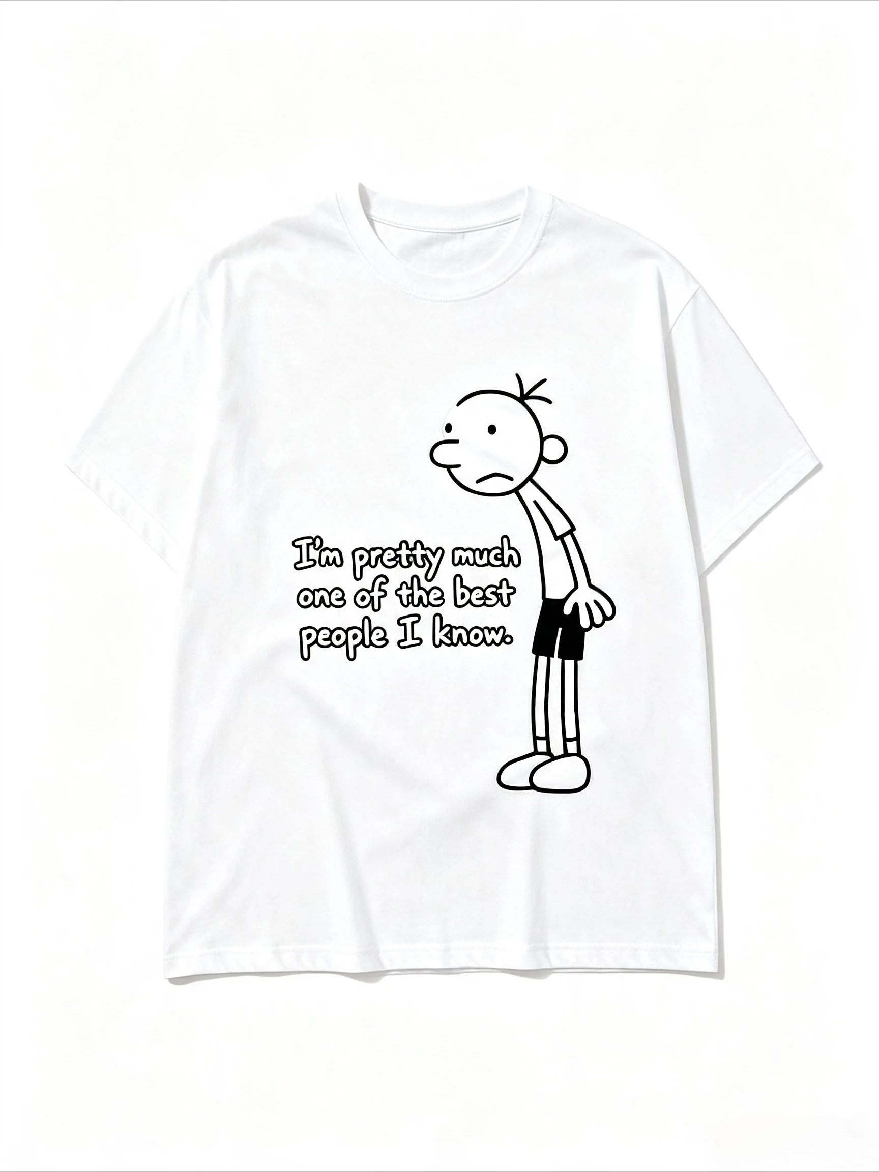 Vintage Diary of A Wimpy Kid Greg Meme Quote T Shirt Unisex Loose Oversized Casual Streetwear Cotton Summer Graphic Tee
