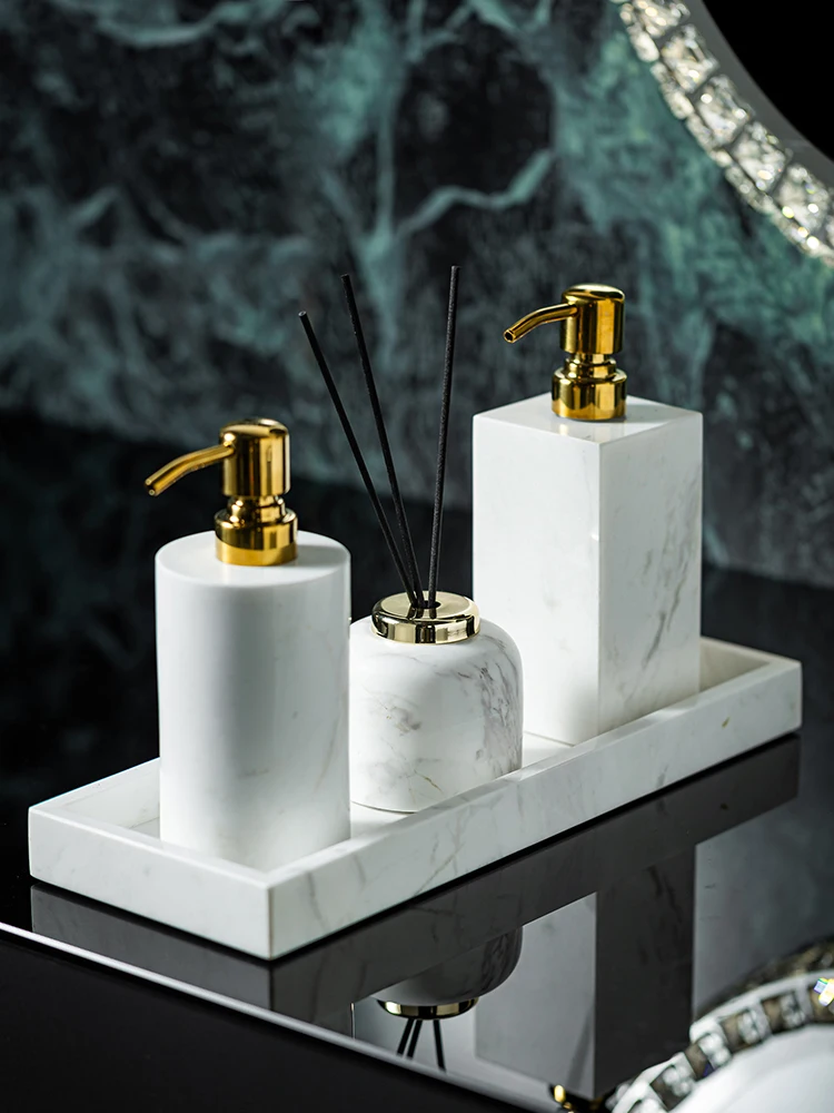 

Мраморная керамическая бутылка для лосьона, туалетный столик для ванной комнаты, портативный дозатор мыла, бутылка для ароматерапии, ватный тампон, коробка, аксессуары для ванной комнаты