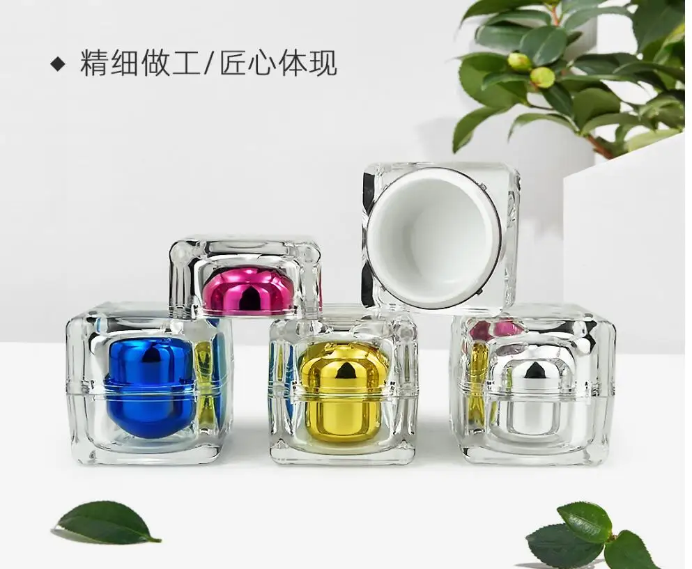 10g gold silver pink acrylic jar sample test eye essence cream gel moisturizer art nail skin care cosmetic packing