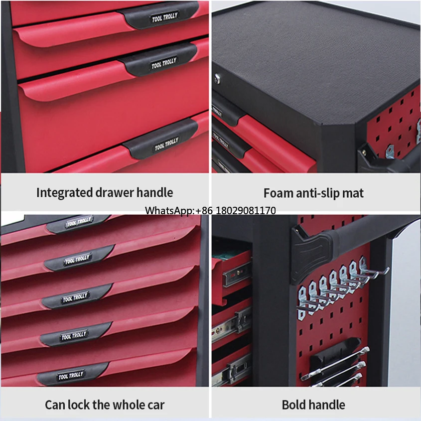 7 Drawers Tool Cart Trolley Cold Rolled Steel Car Repairing Workshop Craftsman Tool Cabinet Garage Storage Boxes