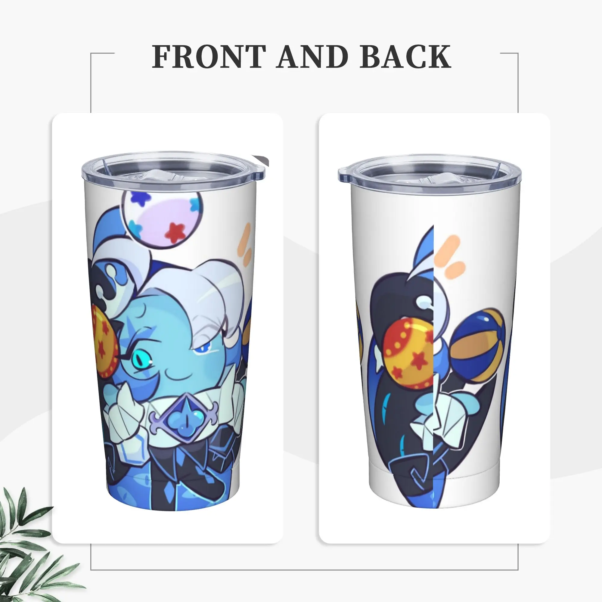 Shadows Milks Cookies Chibi Insulated Tumbler with Lid Cookie Run Kingdom Stainless Steel Coffee Mugs Home  Bottle Cups, 20oz