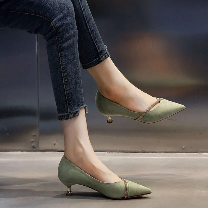 Low Heel Elegant Ladies Pumps Non Slip Pointed Toe Women's Shoes Popular With Discount Casual On Promotion Footwear Sale Chic