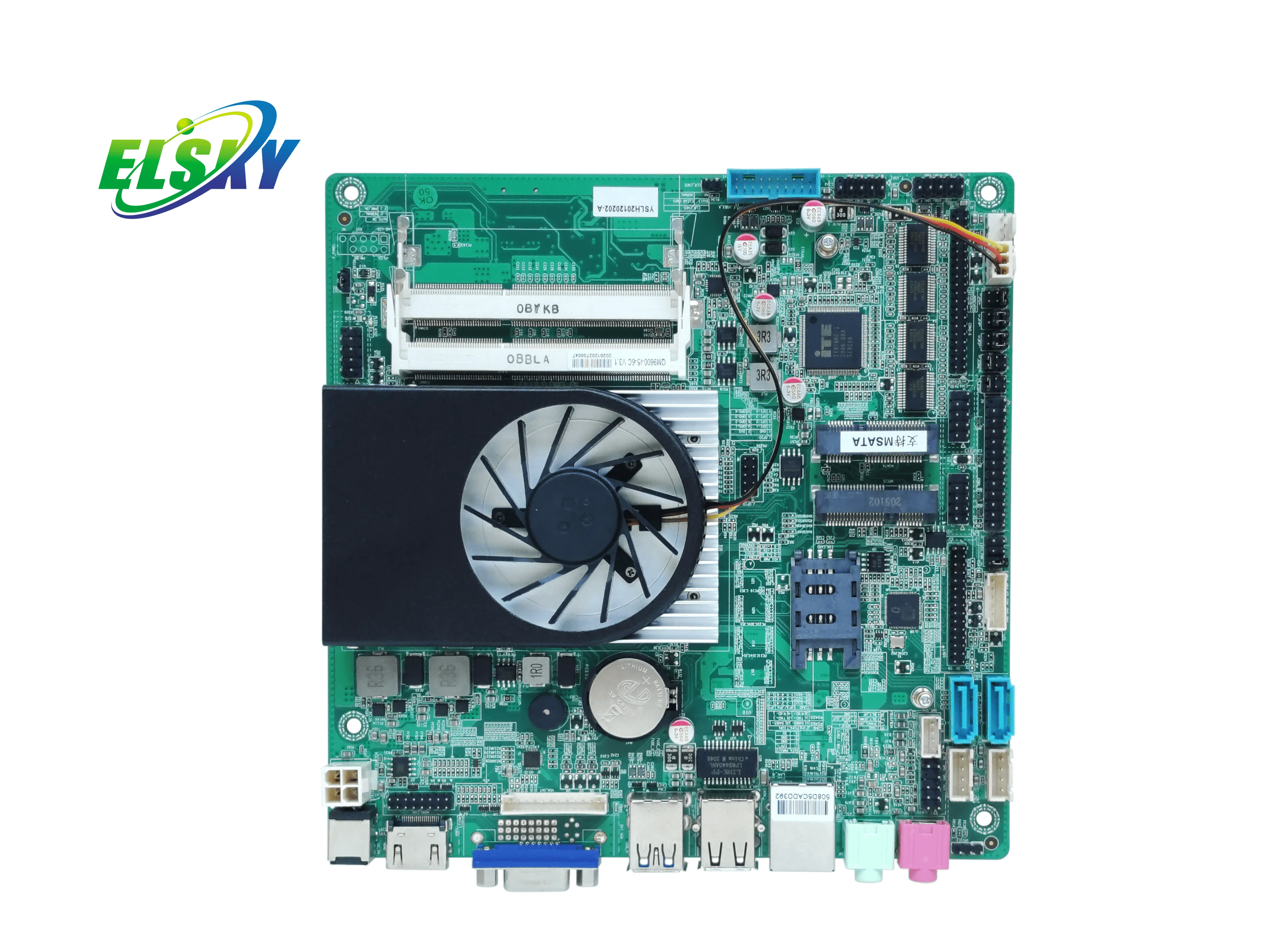 ELSKY  5th Gen QM9600 Mini Computer Mainboard Core I3/i5/i7 DDR3 4K 30Hz Dual Network Ports for USB New