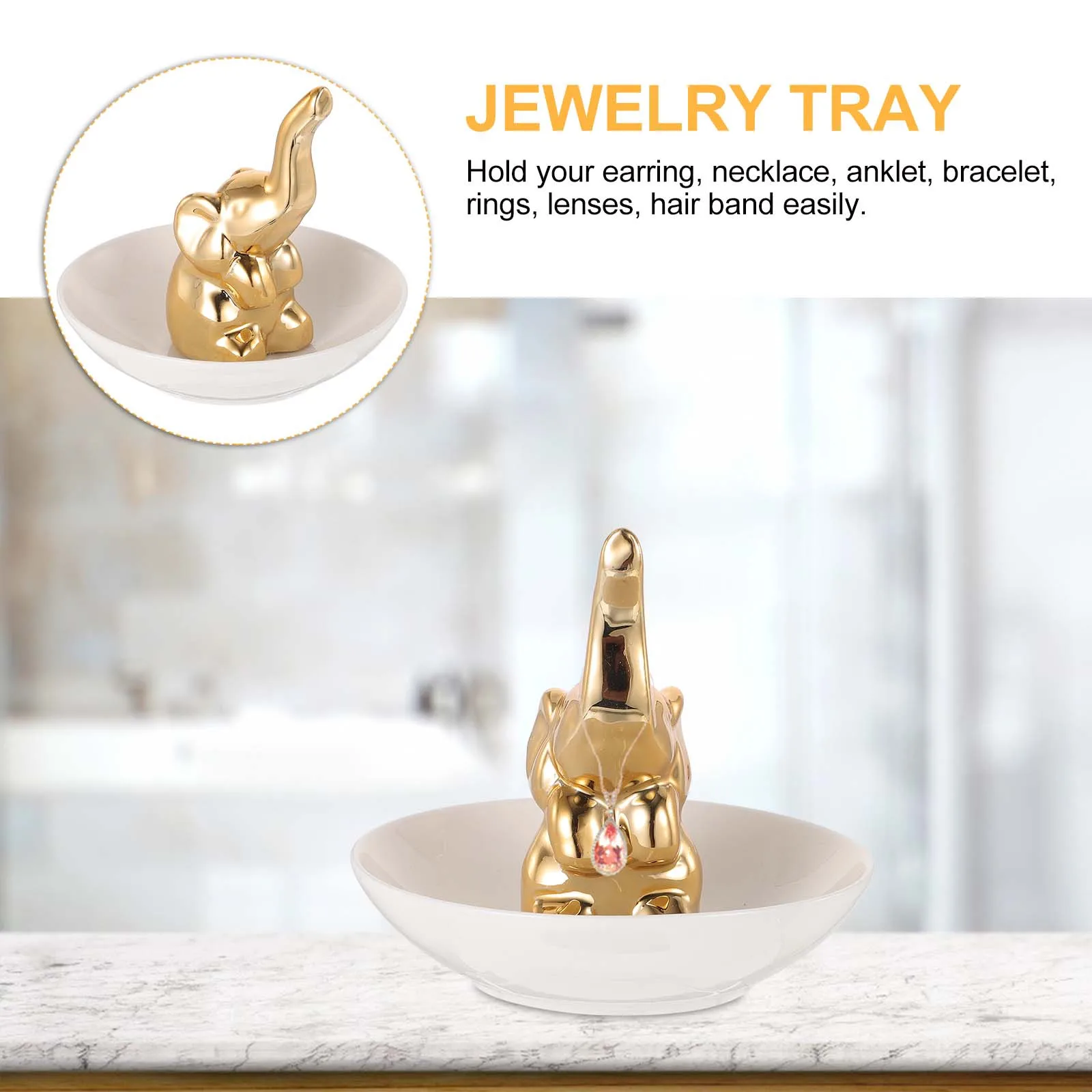 Jewerly Plate Decorative Dish Porcelain Ring Holder Jewelry Ceramic Bracelet Tray Bowl Necklace