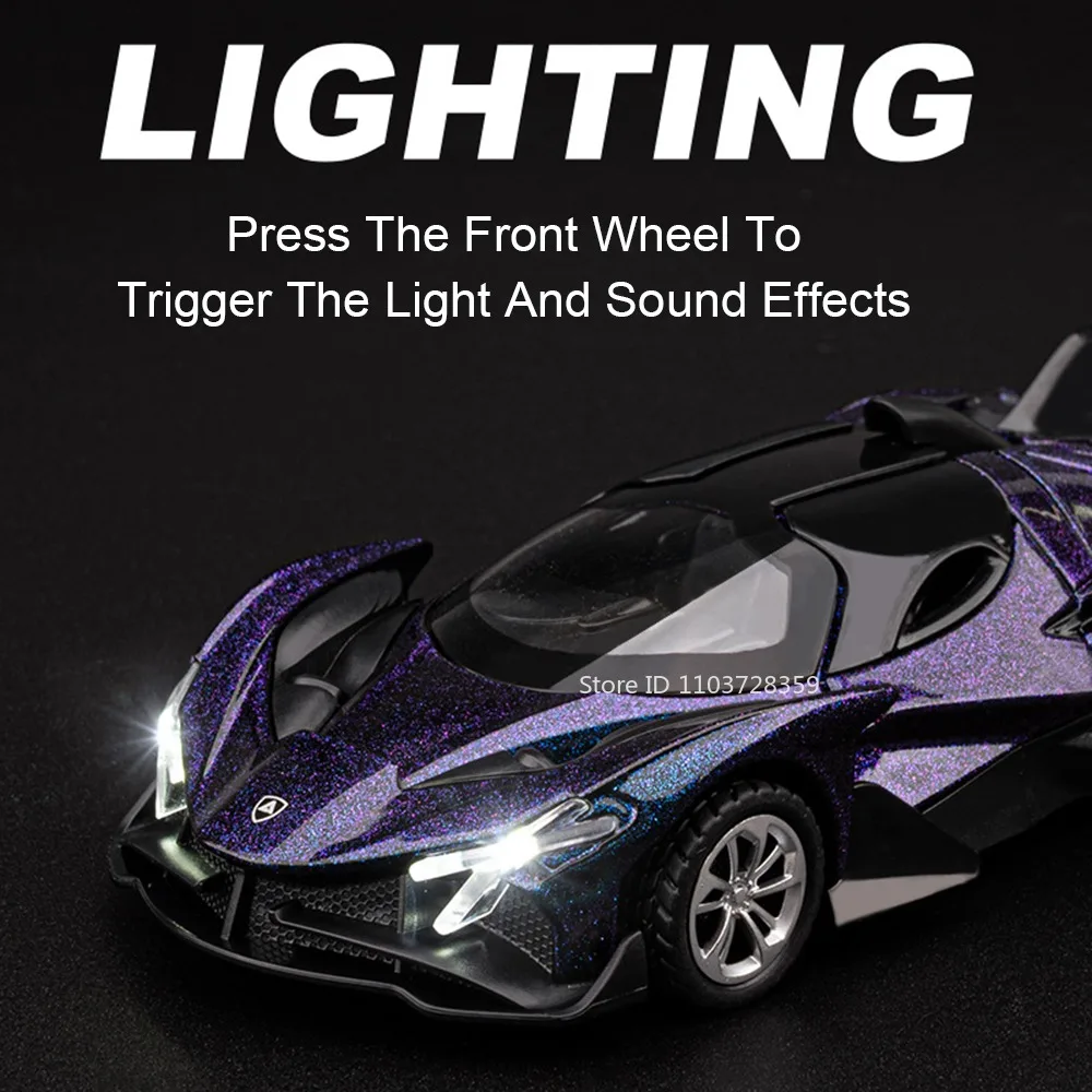 1:32 Apollo EVO M4CSL modelo de juguete en miniatura supercares aleación Diecast coches deportivos sonido luz puertas abiertas tirar hacia atrás para regalos de niños