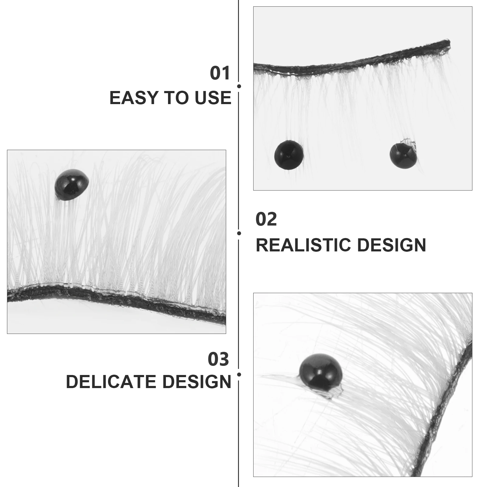 

4 Pairs White Fake Eyelashes Long False Lash Extensions Festival Stage Makeup For Women Cosplay Faux Lashes Individual