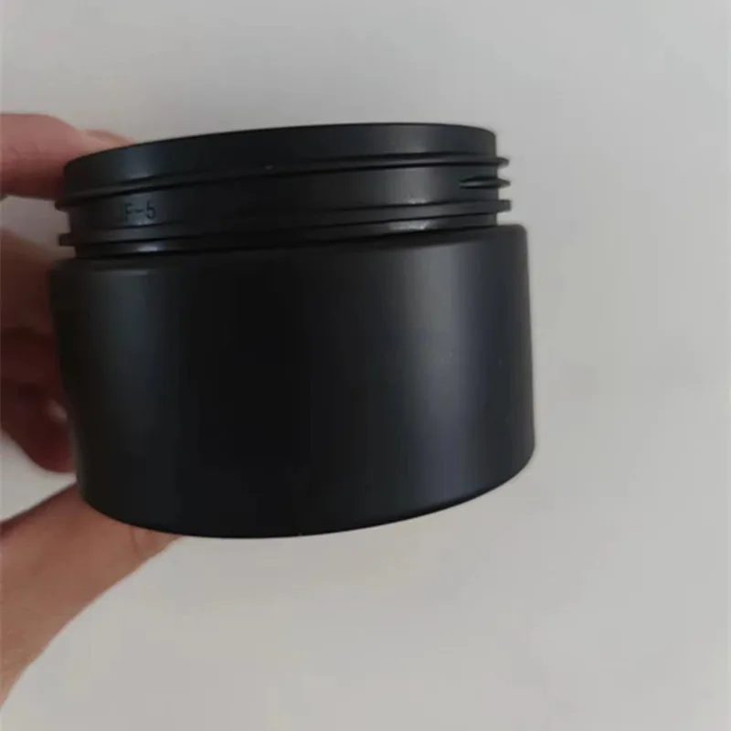 

100g 120g 150g 200g 250g Empty Matte Black Plastic Facial Cream Jar Refillable Bottle Skincare Eye Cream Pot