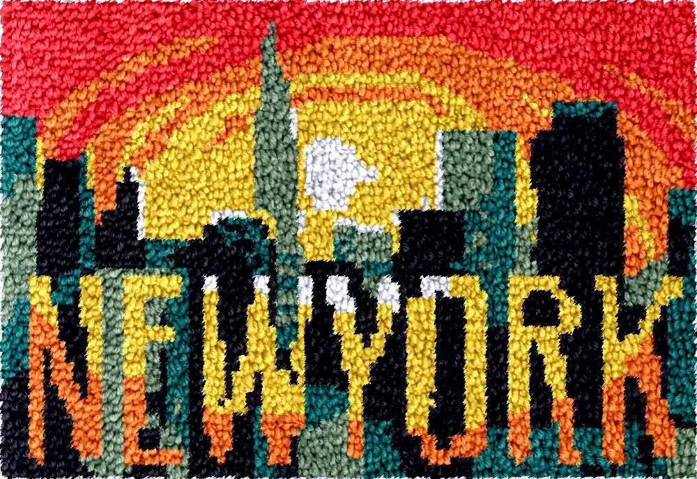 New York Tapestry Latch Hook Rug Kits Carpet Embroidery Needlework Button Package DIY Rugs Hook Rug Sloth smyrna plastic canvas