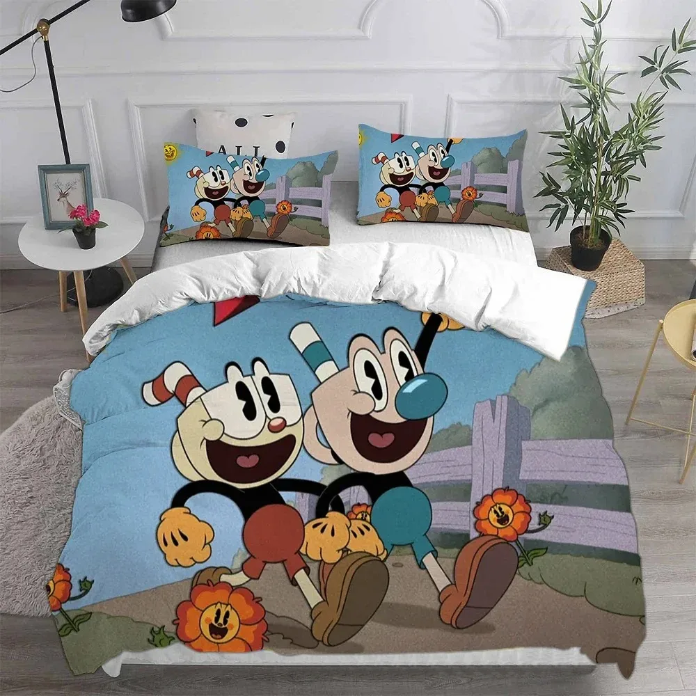 3D New Home Textiles Cartoon Cuphead Bedding Sets Comforter Quilt Bed Cover Duvet Cover Pillow Case Sets Kids Adult Size