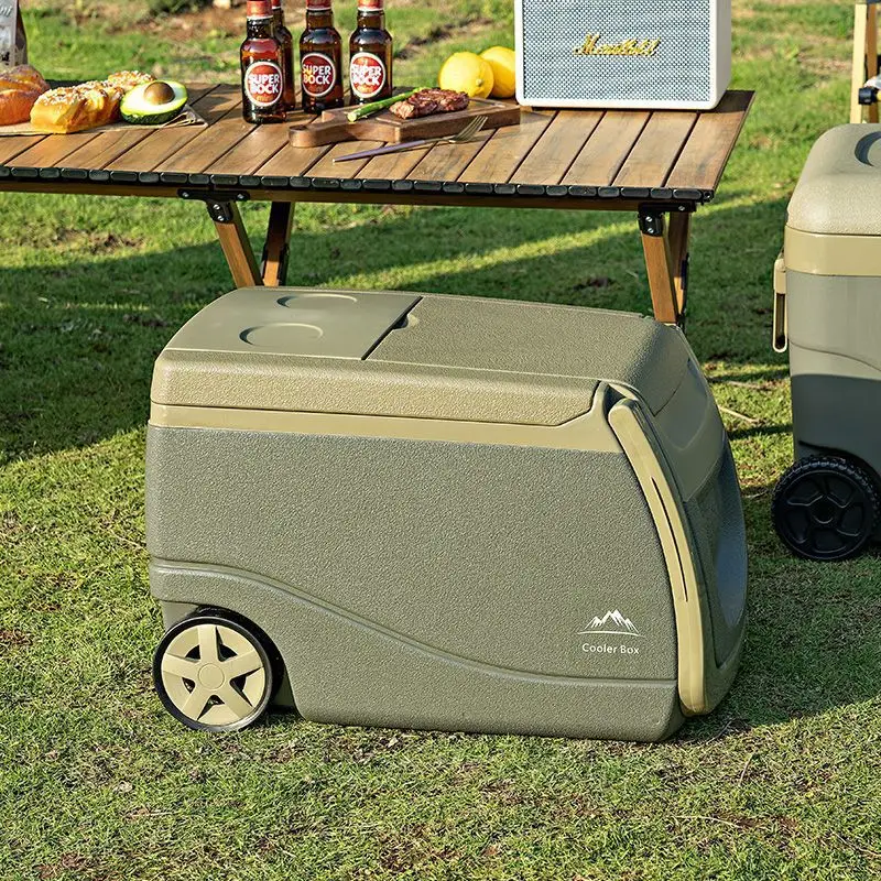 

Insulation box Commercial stall small refrigerator with wheeled vehicle ice bucket outdoor camping picnic food ice cube cooler