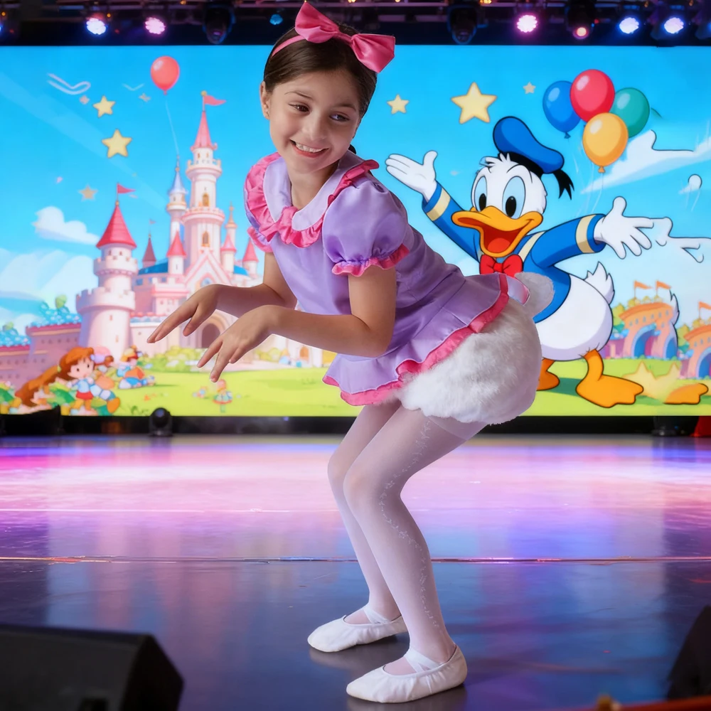 Costume cosplay classico per bambini, costume da festa per spettacoli di Halloween, Donald Daisy Duck, set di giochi di ruolo con personaggi dei cartoni animati colorati