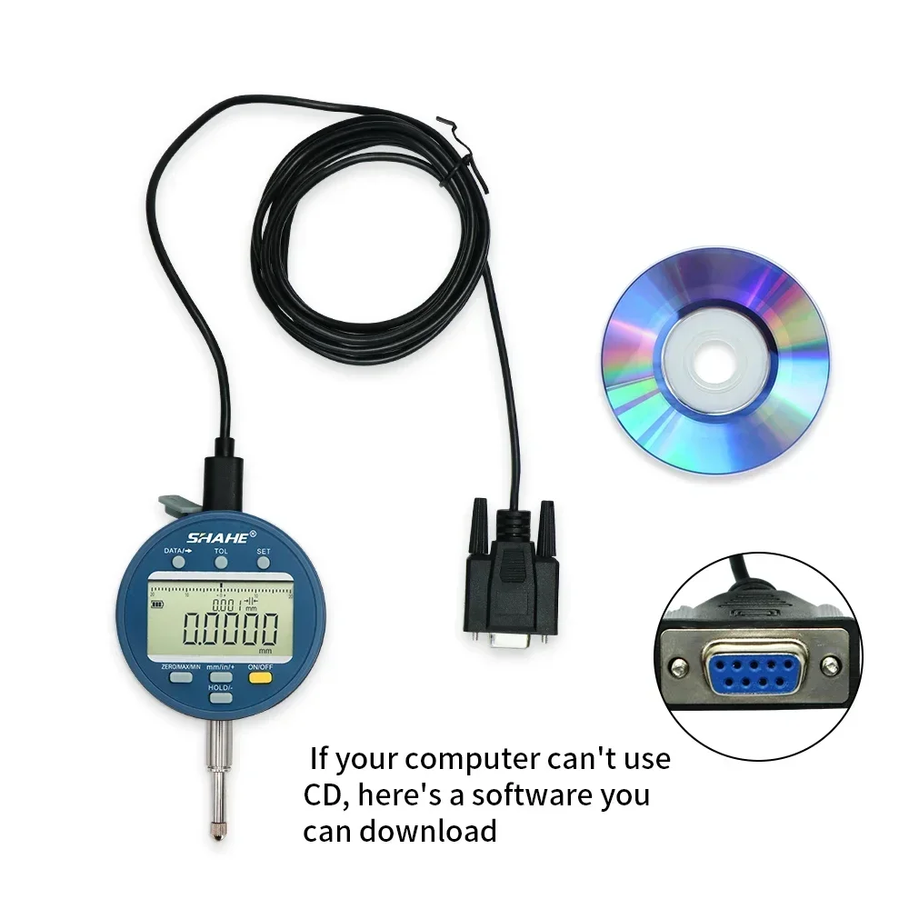 SHAHE Wireless Digital Indicator 0.5μm Resolution IP54 Electronic Indicator 0-12.7 /25.4/50.8mm With Rechargeable Battery