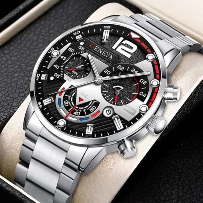 

Fashion Men Black Stainless Steel Watch Luxury Calendar Quartz Wrist Watch Mens Business Watches for Man Clock Relogio Masculino