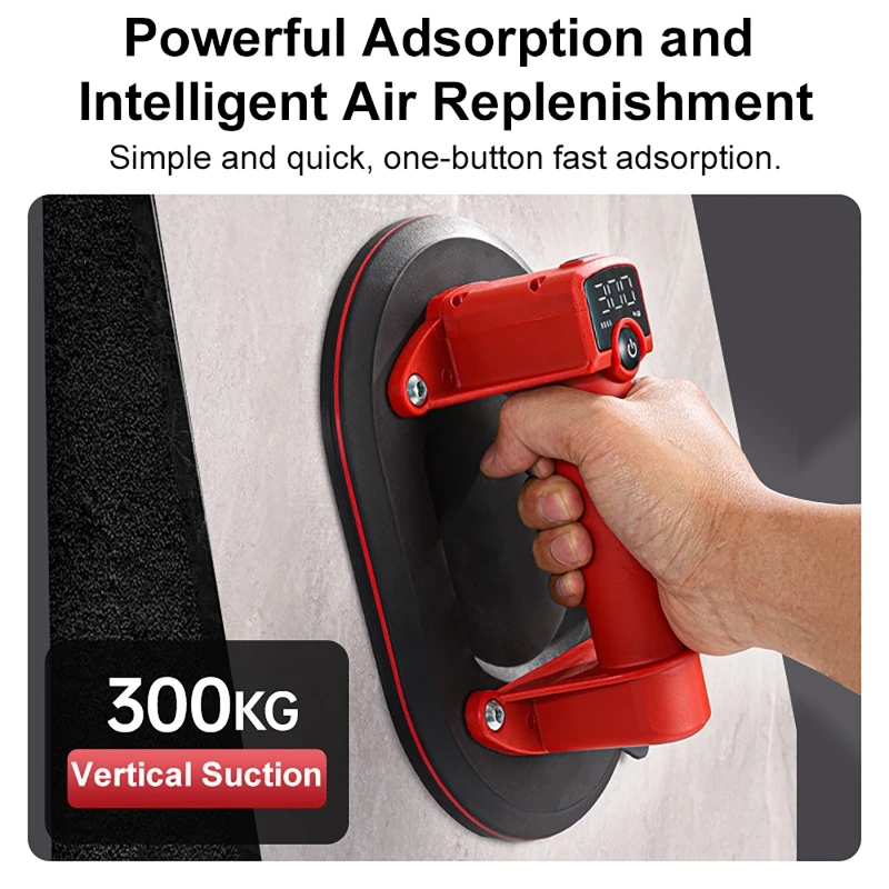 新型インテリジェントディスプレイ搭載-工業用電動真空吸盤-300kg耐荷重-ヘビーデューティー-花崗岩タイル・ガラスリフター