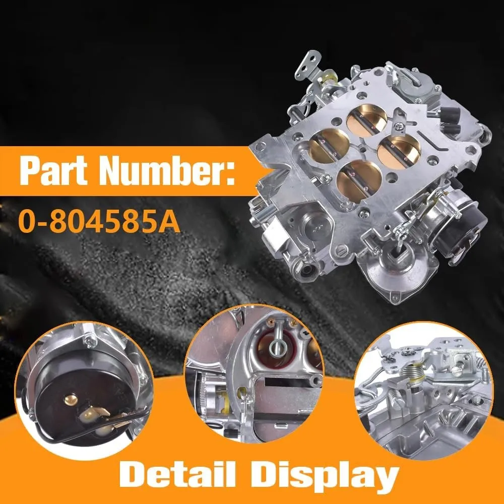 0-80458SA 600 CFM Classic Carburetor 4-Barrel Square Bore Electric Choke Sliver For Plymouth Chevrolet Dodge Ford