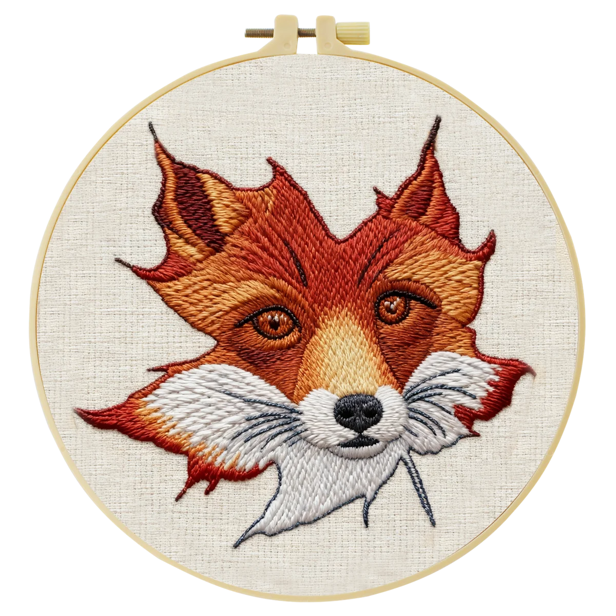 1 Stück 20X20CM/15X15CM 7,87/6,3 Zoll Fuchs-Stickerei-Starter-Kit DIY-Kit DIY-Stickerei-Set Handarbeiten Nadelkunst Heimdekoration – Detail 3