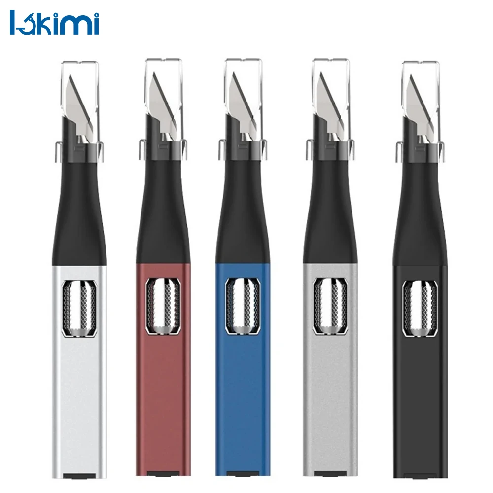 Pen-shaped DIY Carving Knife with Aluminum Handle, Comes with 5 Replaceable Horseshoe Art Blades, Outdoor Knives LK-AA144