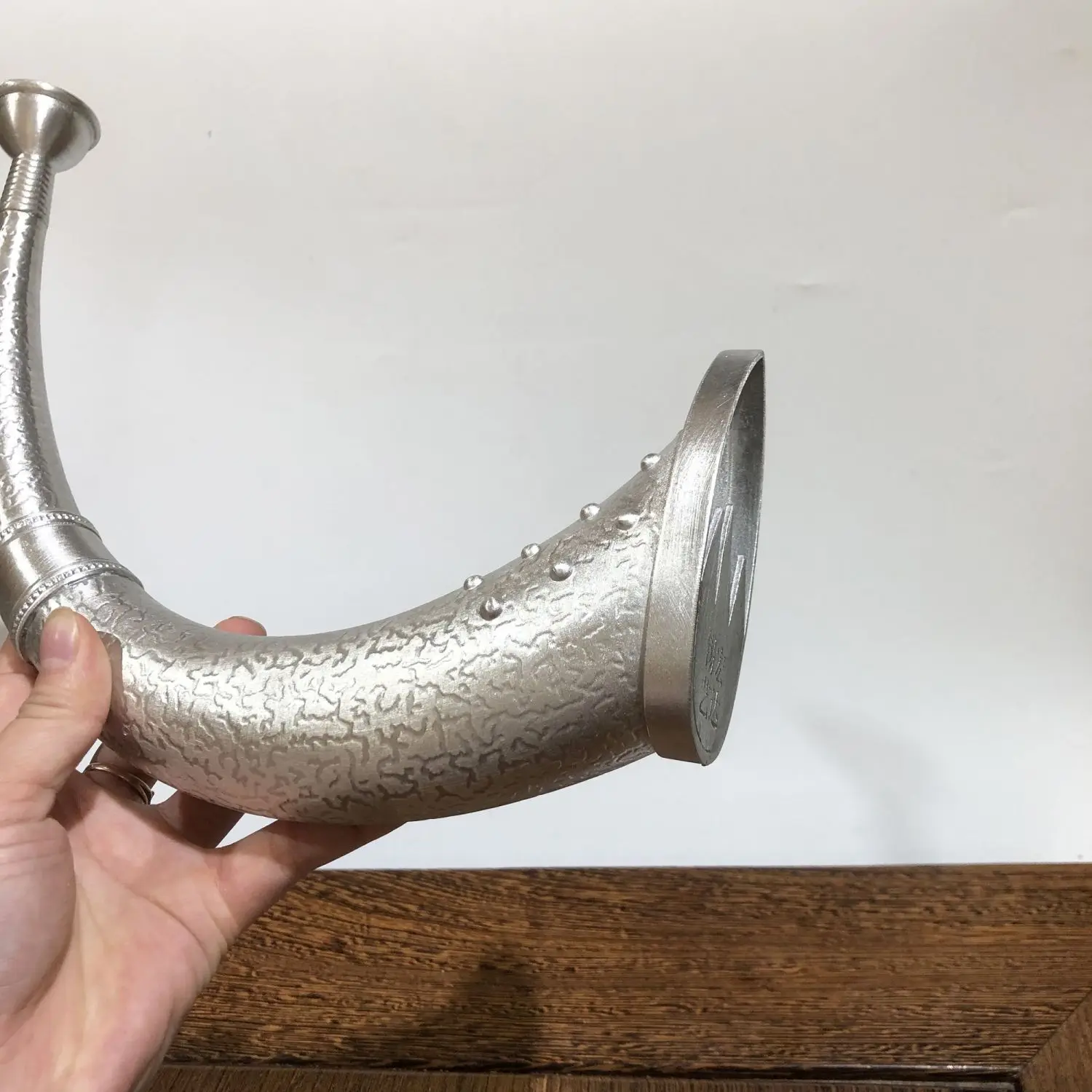 Retro pattern pure tin horn musical instrument ornament Taoist magic instrument ornament