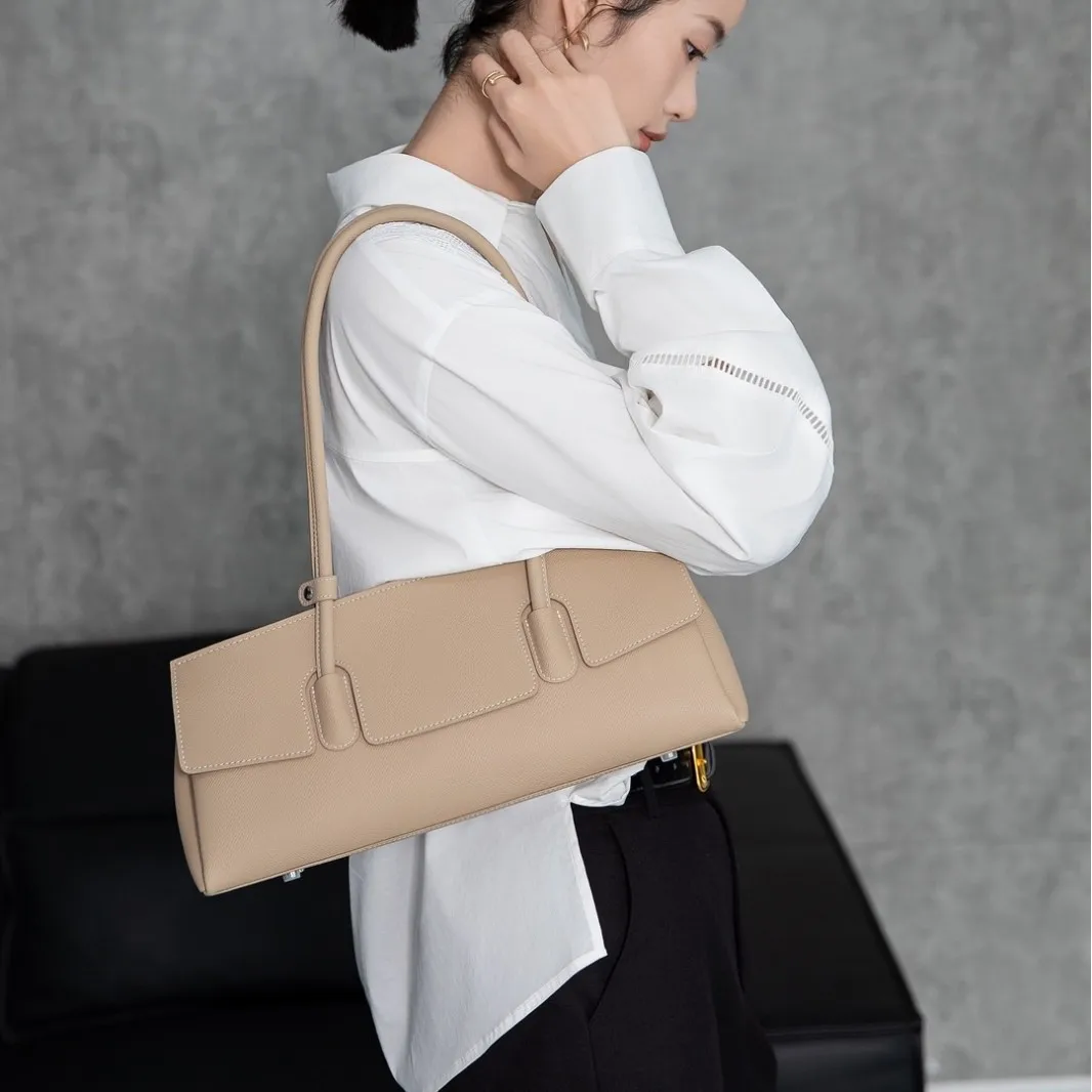 

Personalized Fashion Baguette Bag 2025 New High-end Leather Underarm Bag Large-capacity Shoulder Handbag