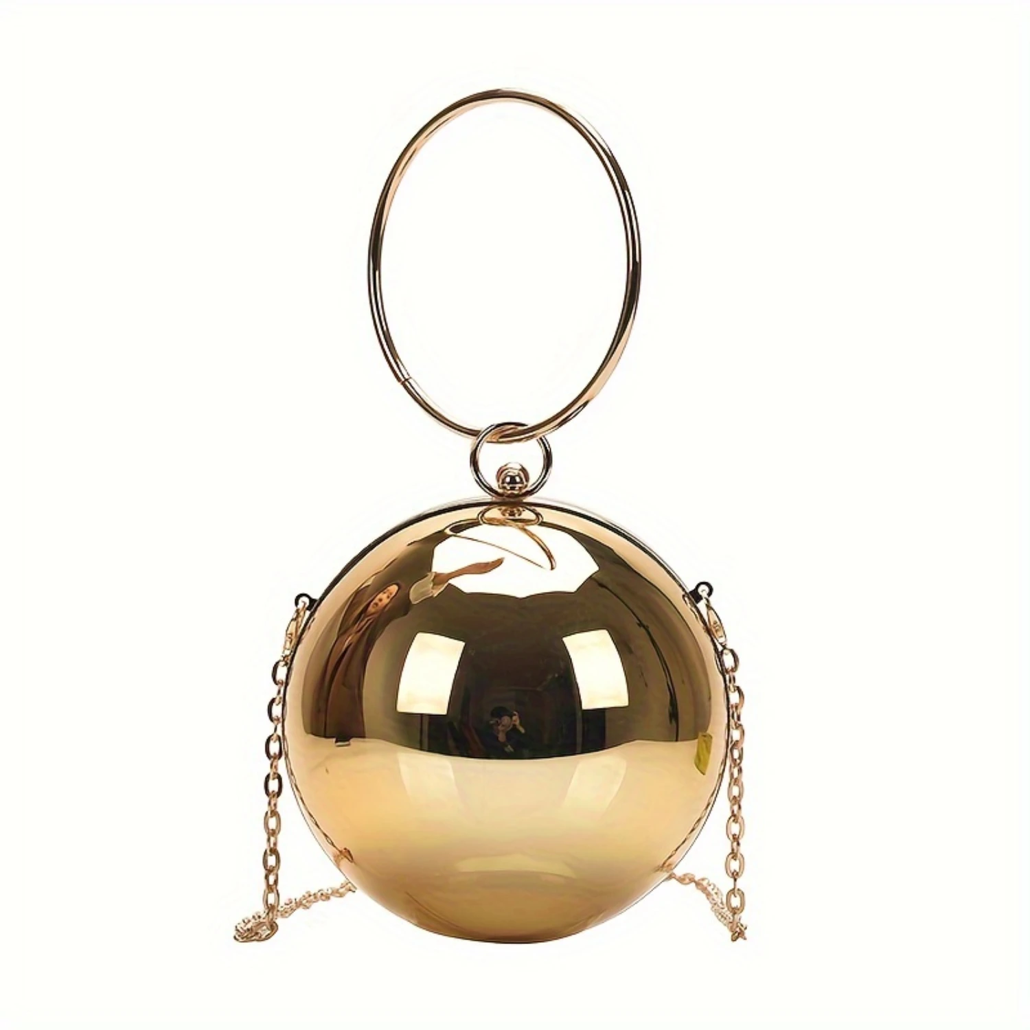 

Stylish Acrylic Ball Evening Bag with Trendy Chain Shoulder Crossbody - Fashionable Women's Accessory