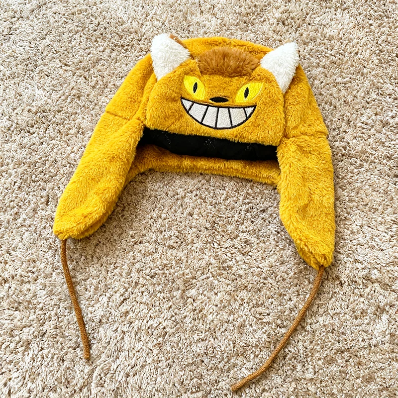 Cute Totoro Plush Pullover Lei Feng Hat Embroidered Cartoon Pattern Casual Versatile Autumn Winter Warm Toy Hat for All Ages