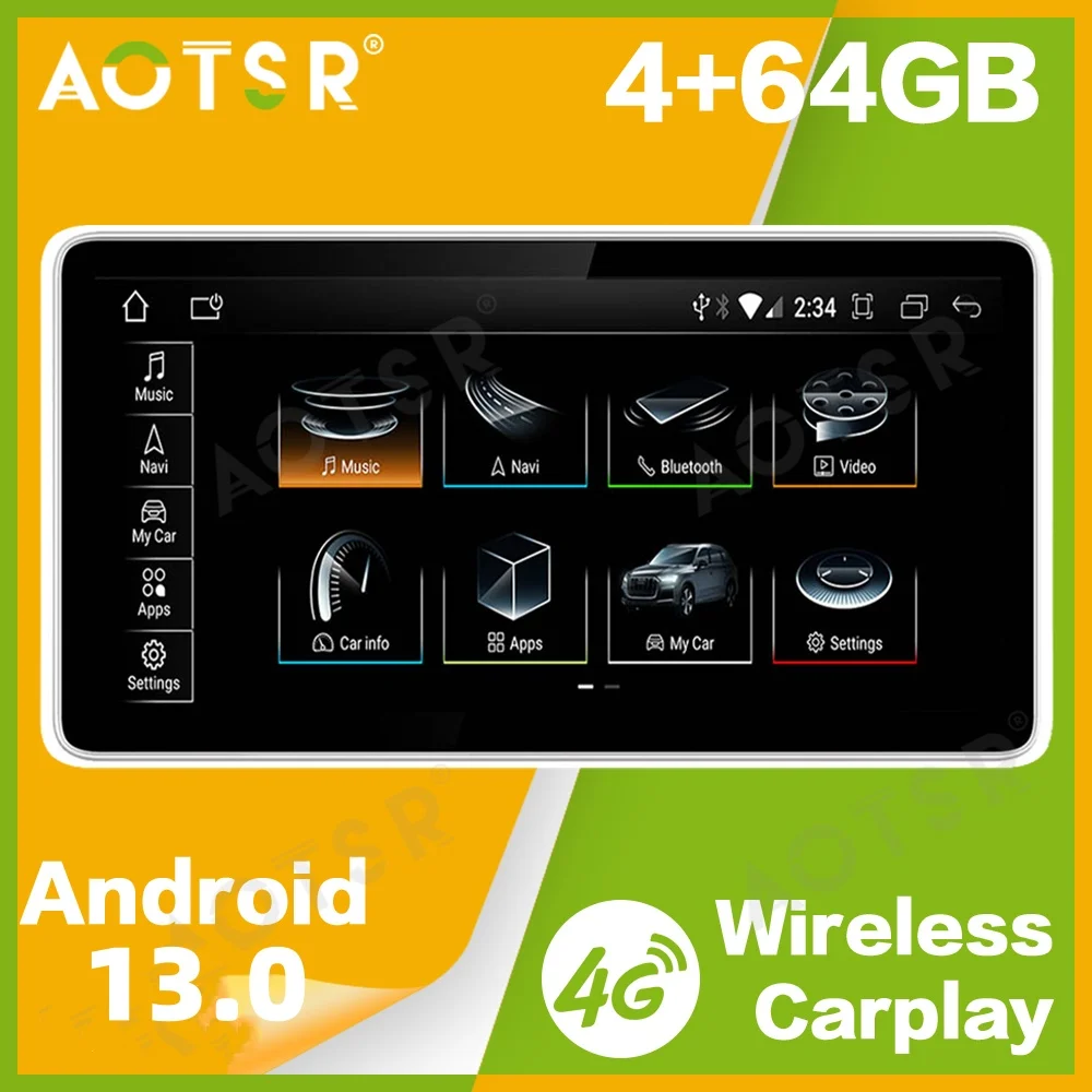 9.3 Inch 8 Core Qualcomm Android 13 Car Multimedia Automotive Player For Audi A4L 2017 GPS Navigation Car Radio WiFi Head Unit