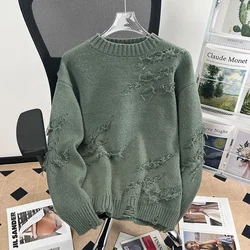 Autumn and Winter Men's Loose Sweater with Original Dark Fashion and Irregular Holes