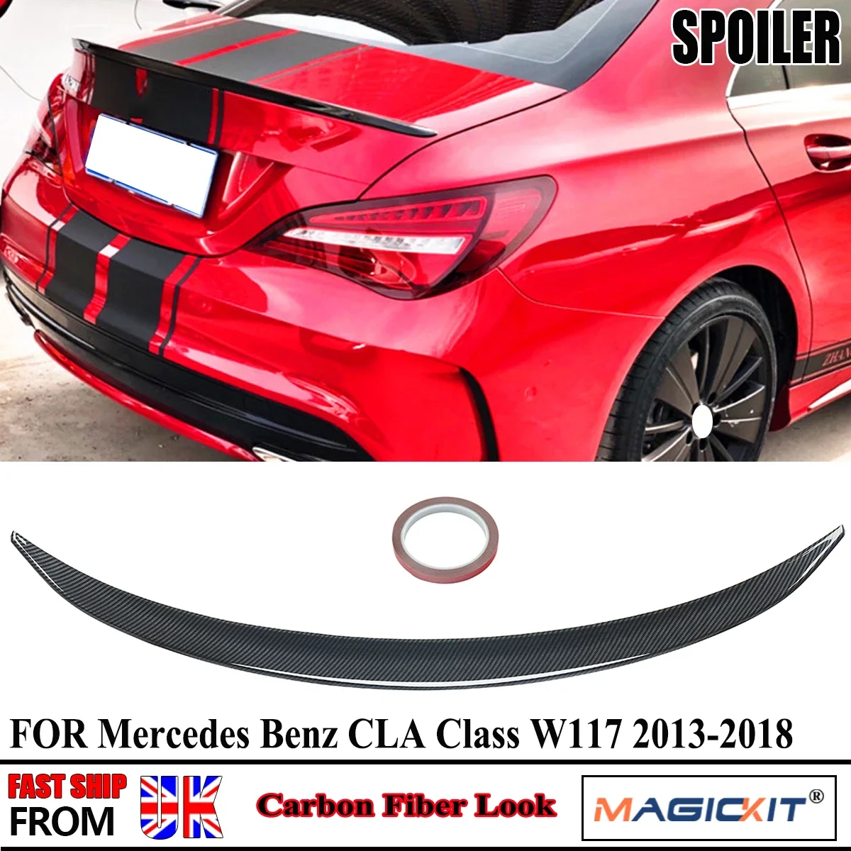 Rear Trunk Spoiler Lip For Mercedes Benz W117 CLA200 CLA250 CLA45 AMG 2013-2019