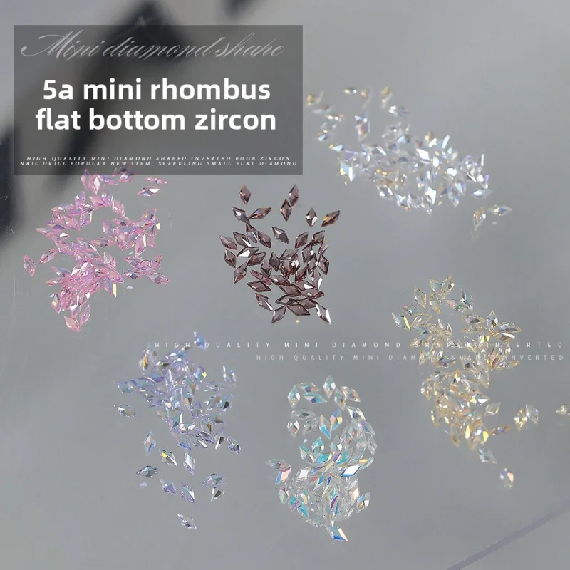 50Pcs 5A Shiny Flat Back Edge Zircon Nail Rhinestones Stackable Nail Diamonds Windmill Snowflake Clear Base Nail Art Decorations