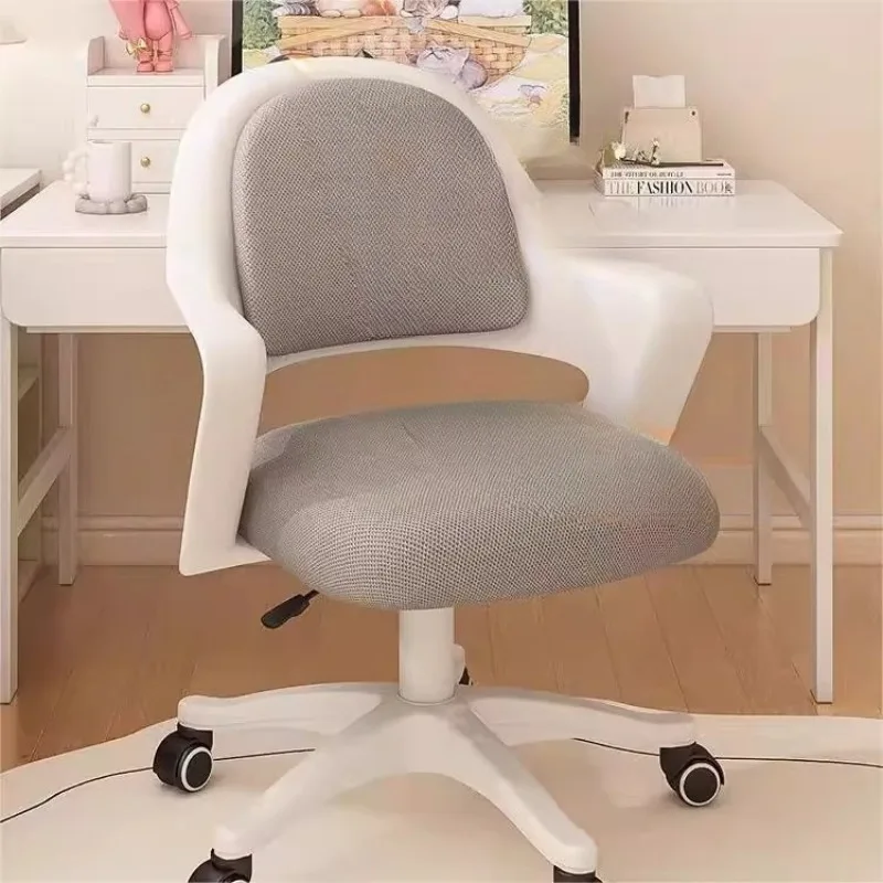 

Стильное офисное кресло в скандинавском стиле, эргономичное, поворотное, с мягкой подушкой, на колесиках, для дома, офиса, спальни, кабинета, конференц-зала